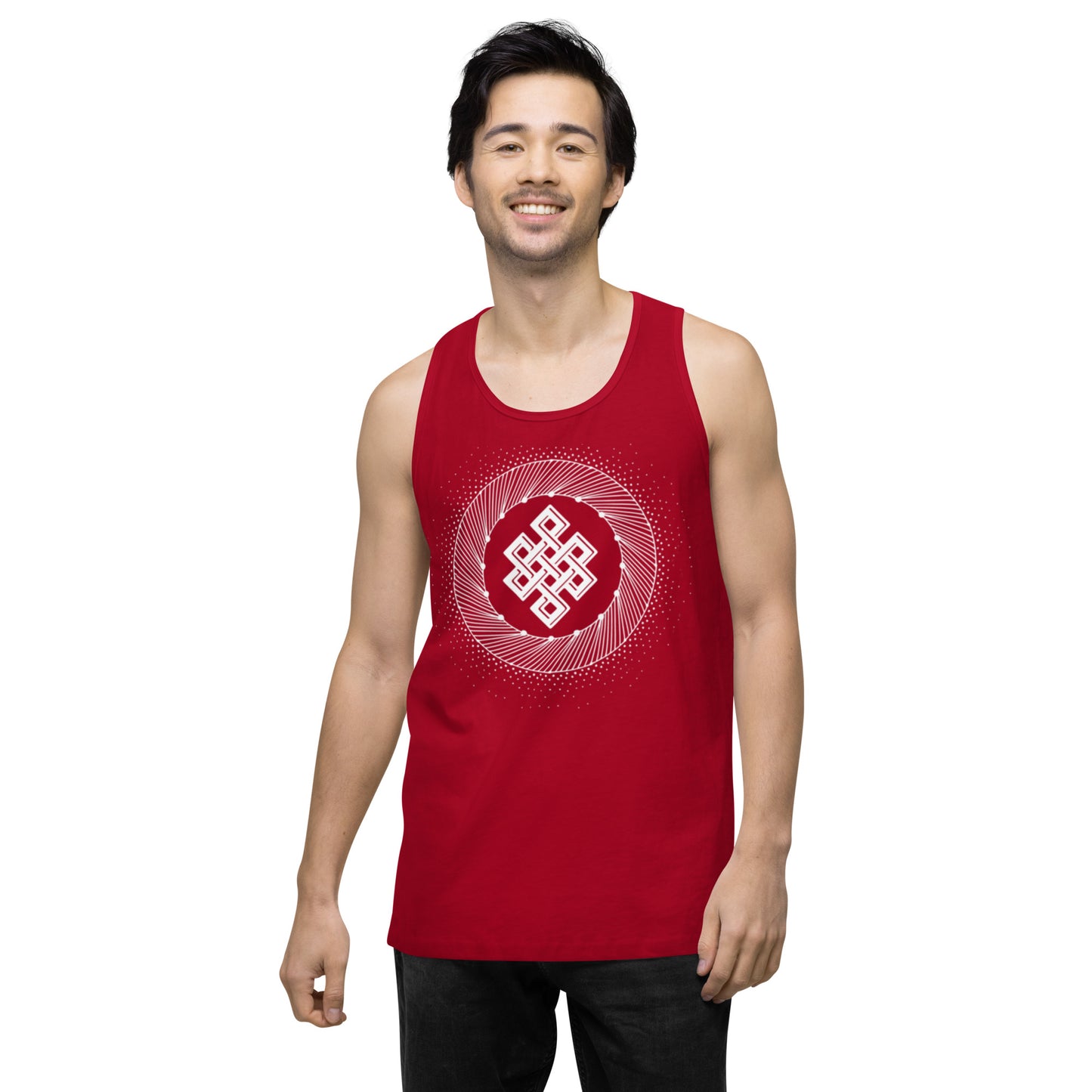 Men’s Premium Tank Top: Tibetan Eternity Knot Mandala