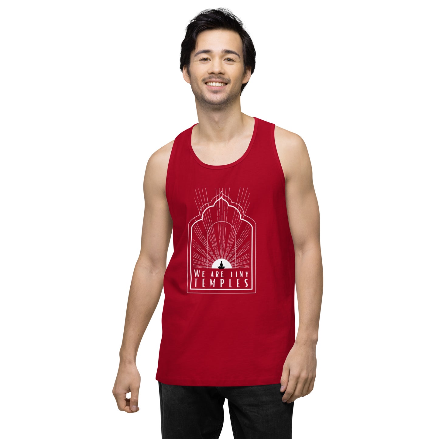 Men’s Premium Tank Top: We Are Tiny Temples