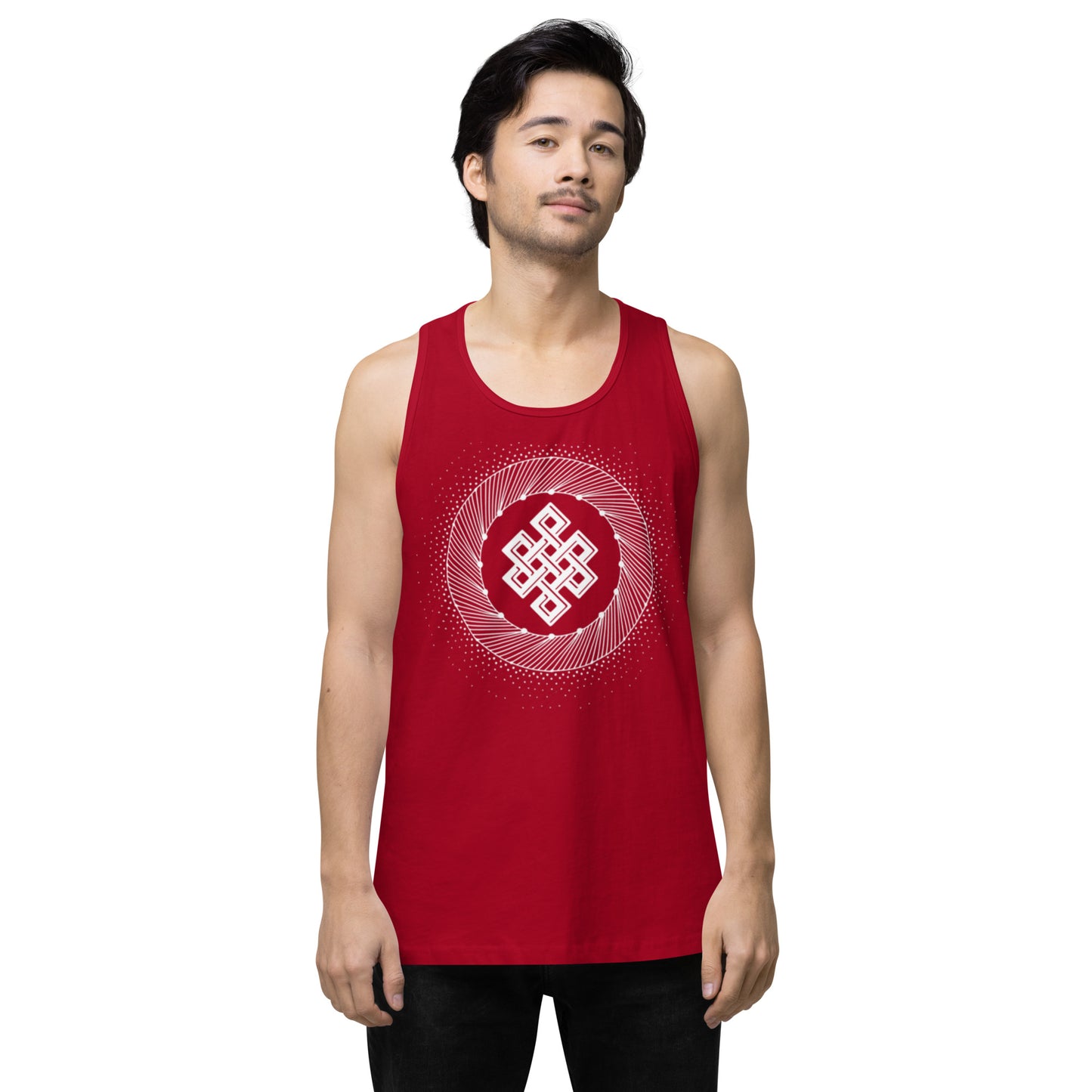 Men’s Premium Tank Top: Tibetan Eternity Knot Mandala