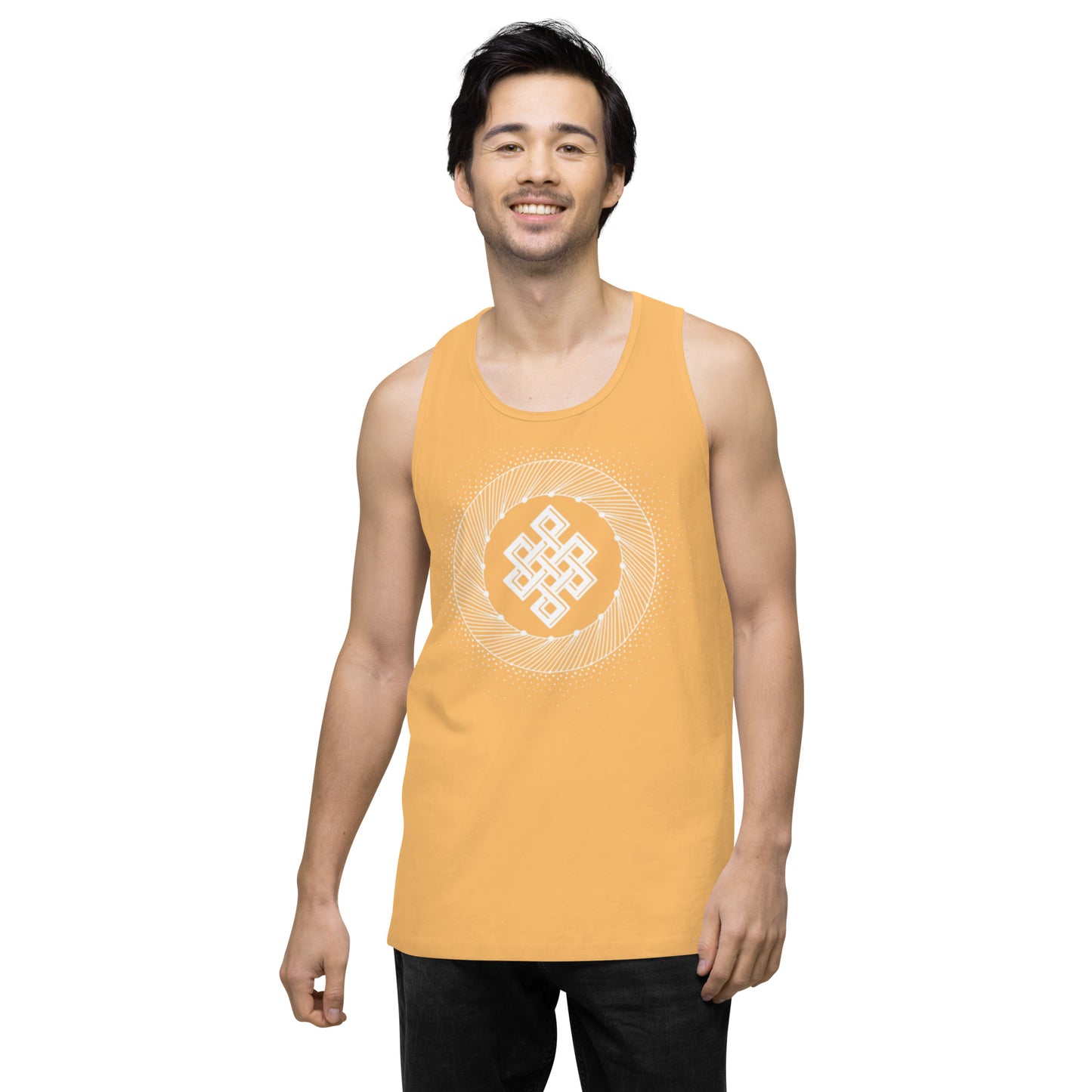 Men’s Premium Tank Top: Tibetan Eternity Knot Mandala