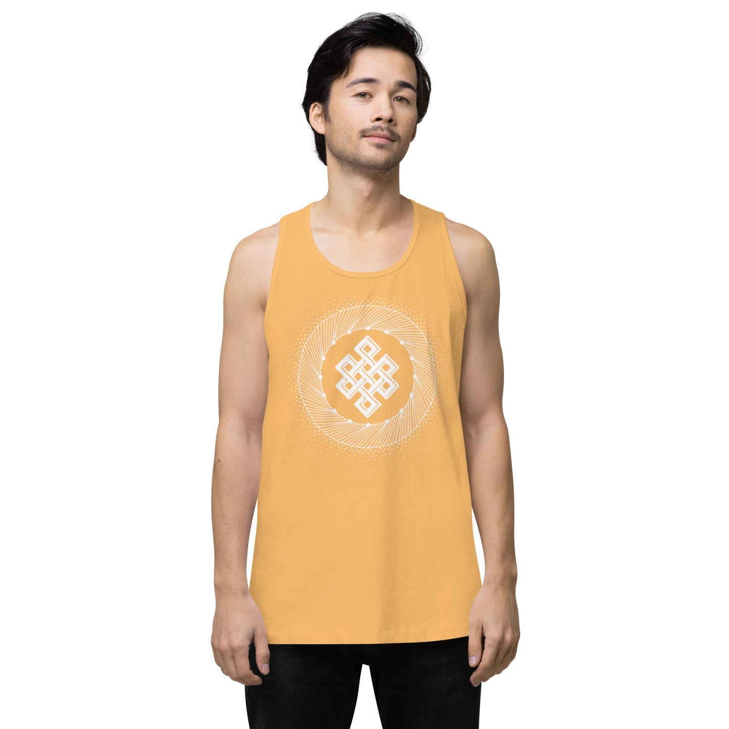 Men’s Premium Tank Top: Tibetan Eternity Knot Mandala