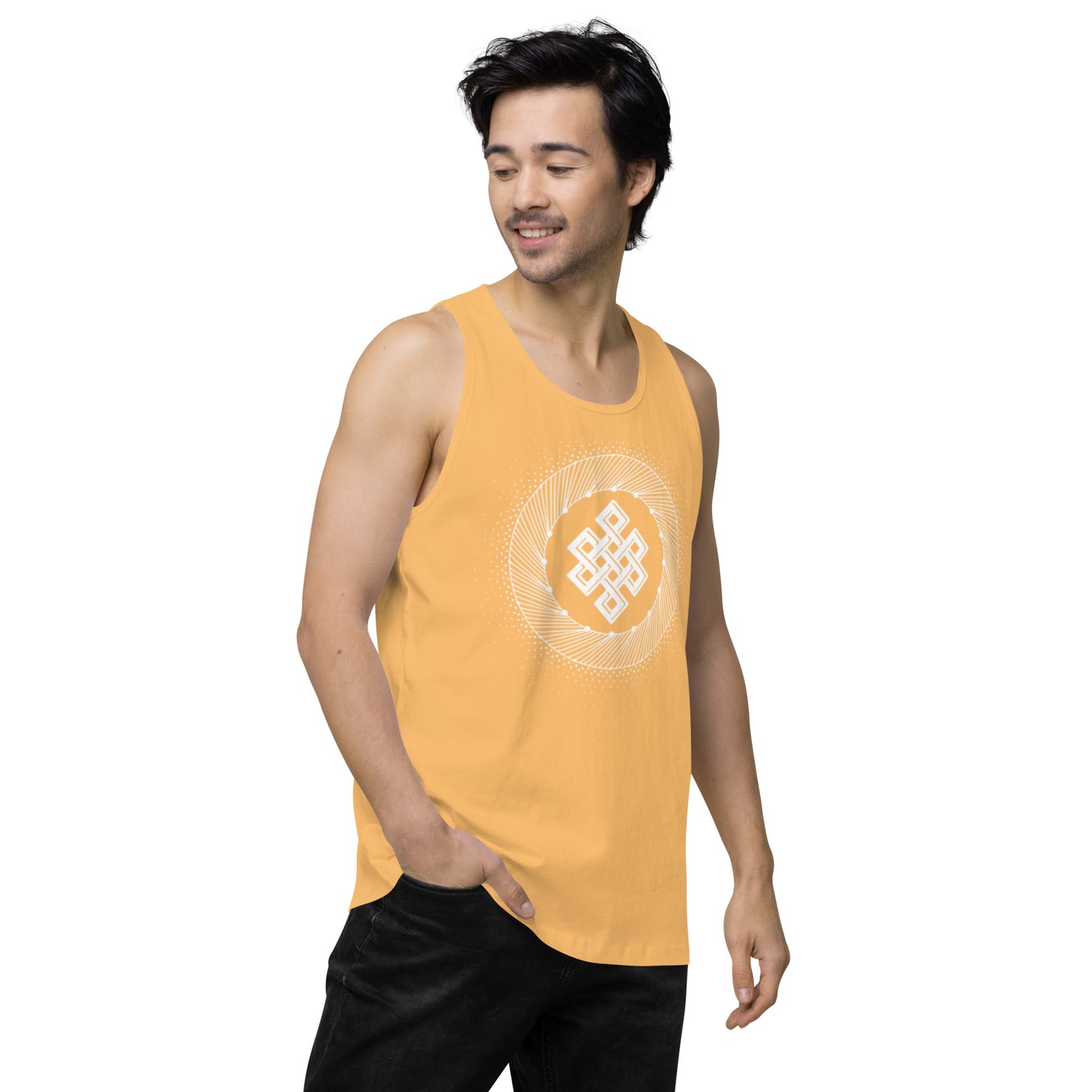 Men’s Premium Tank Top: Tibetan Eternity Knot Mandala