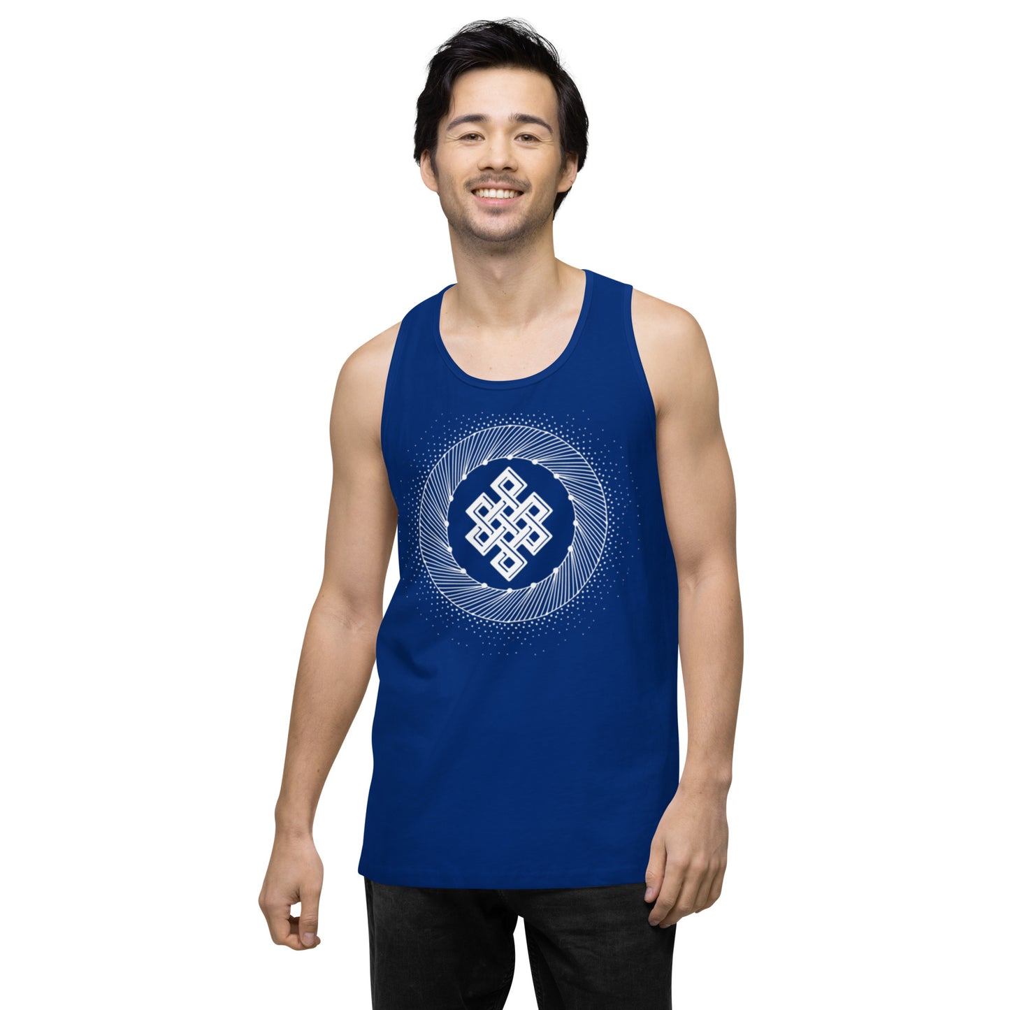 Men’s Premium Tank Top: Tibetan Eternity Knot Mandala