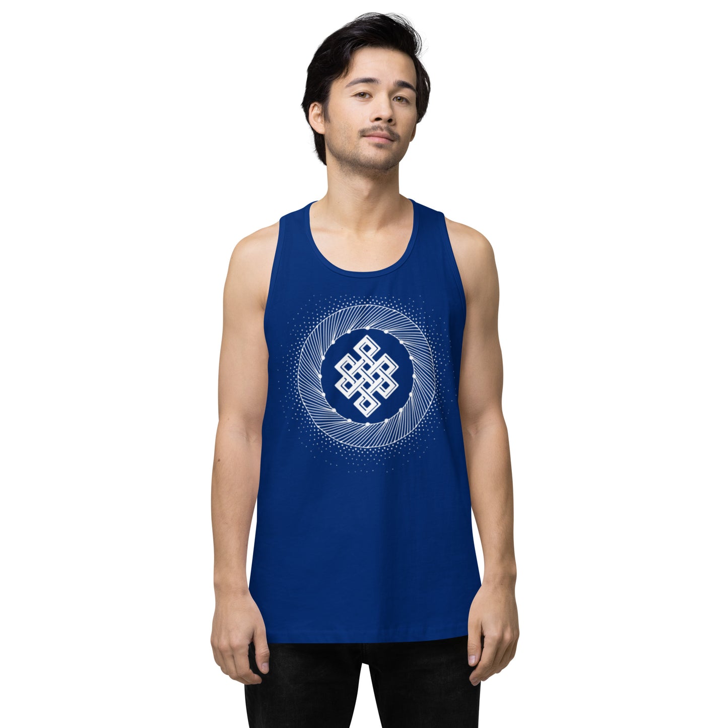 Men’s Premium Tank Top: Tibetan Eternity Knot Mandala