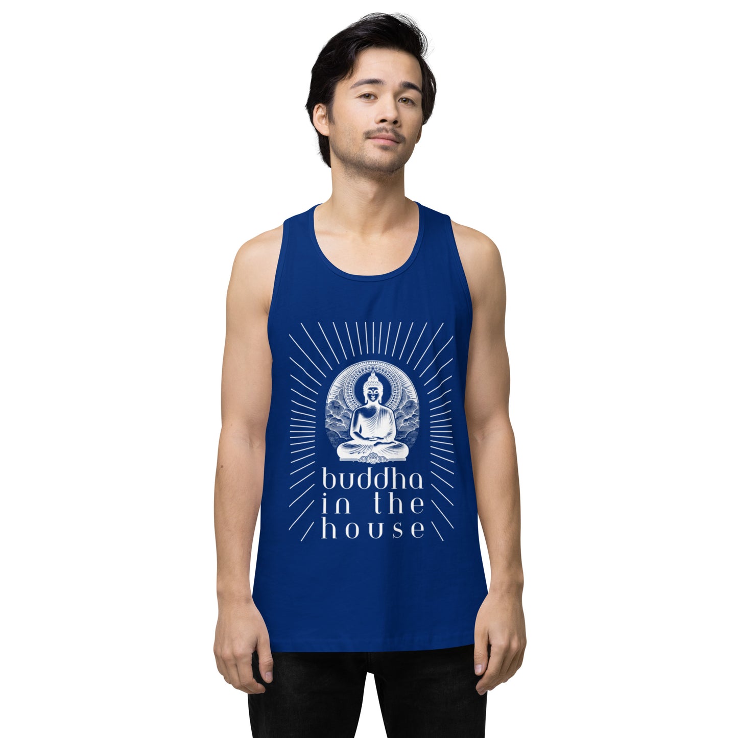 Men’s Premium Tank Top: Buddha in the House