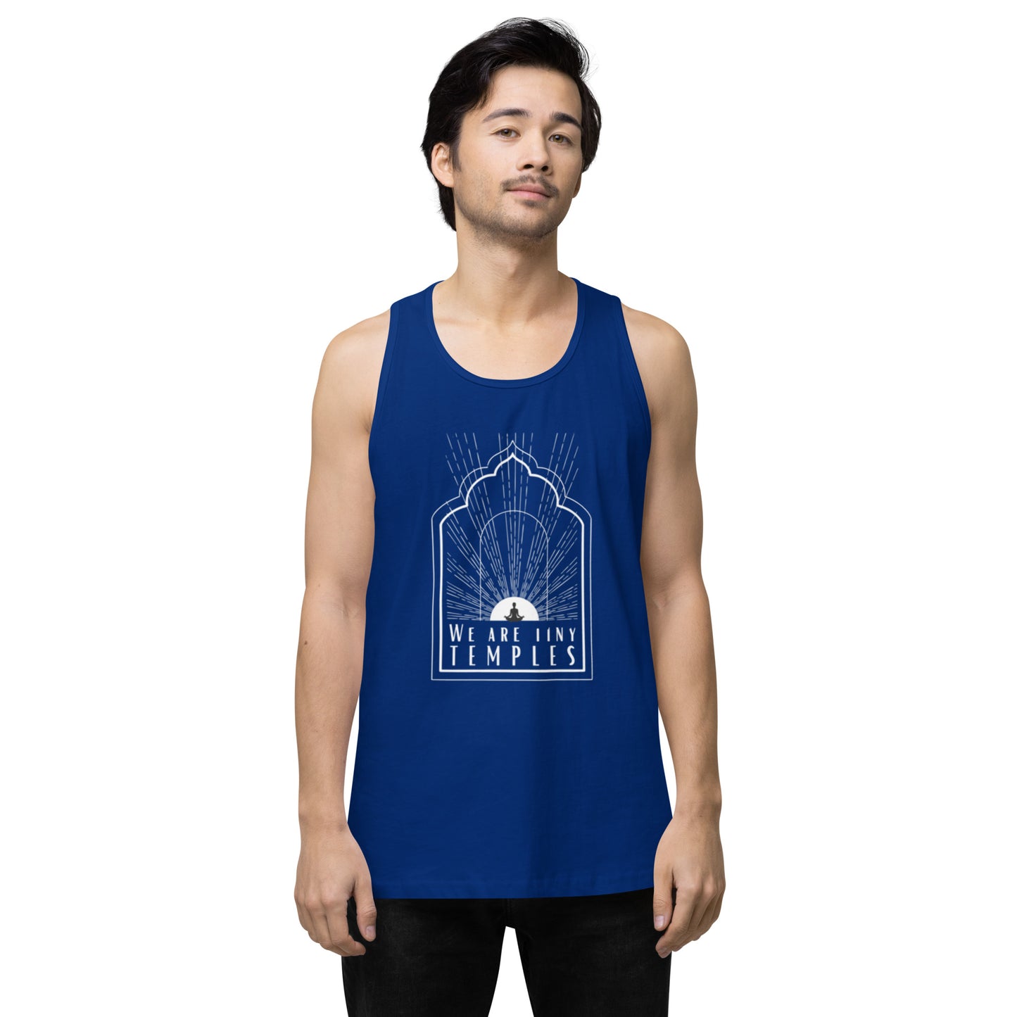 Men’s Premium Tank Top: We Are Tiny Temples