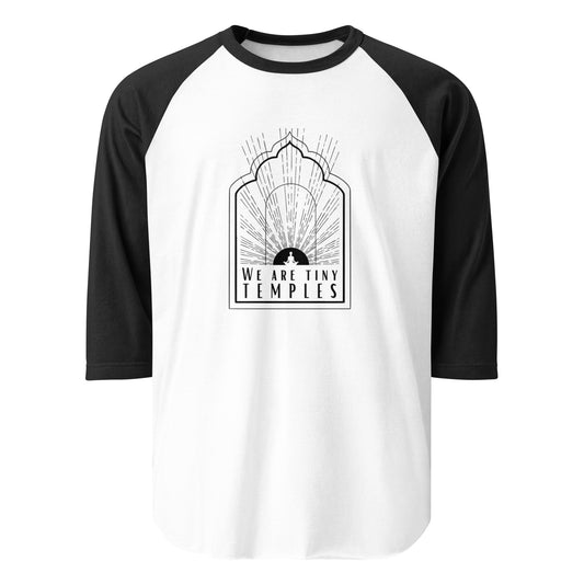 3/4 Sleeve Unisex Raglan Shirt: Tiny Temple