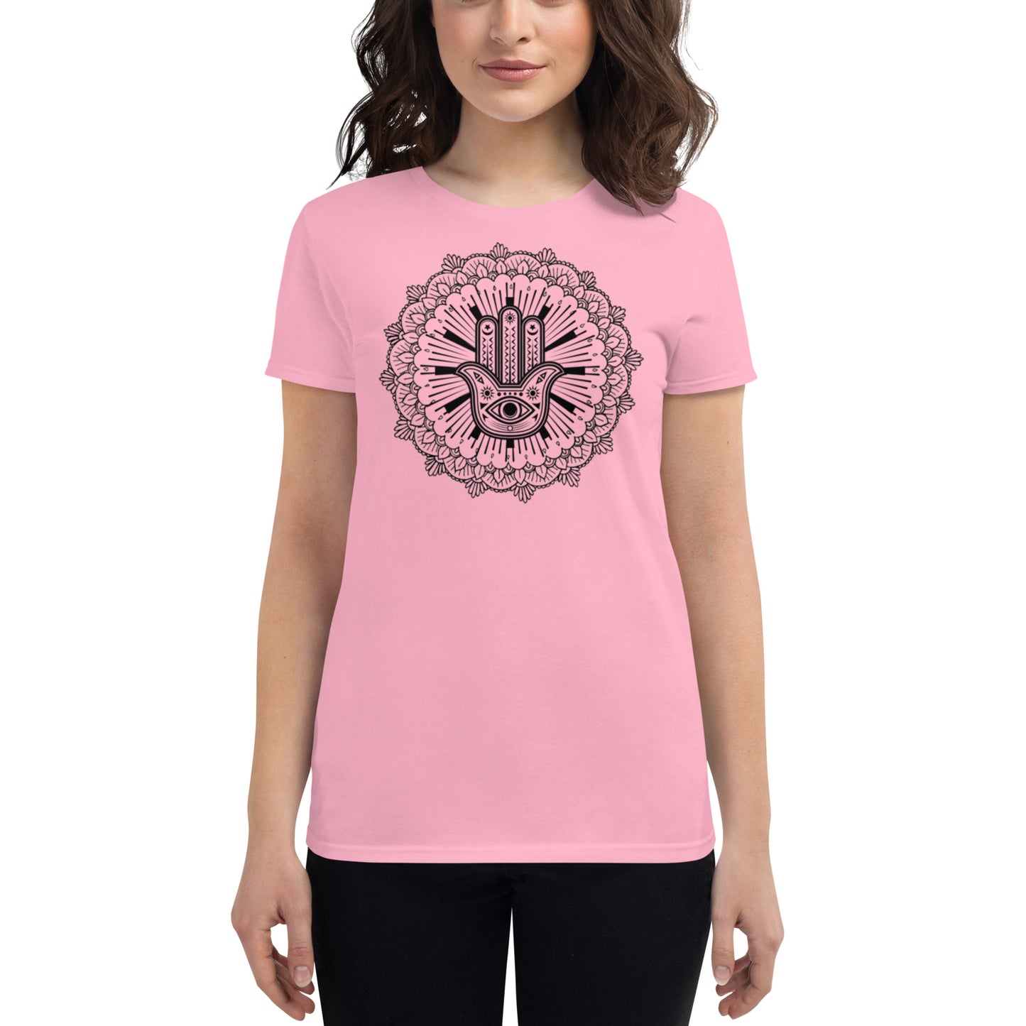 Women's Short Sleeve T-shirt: Hand of Fatima Mandala