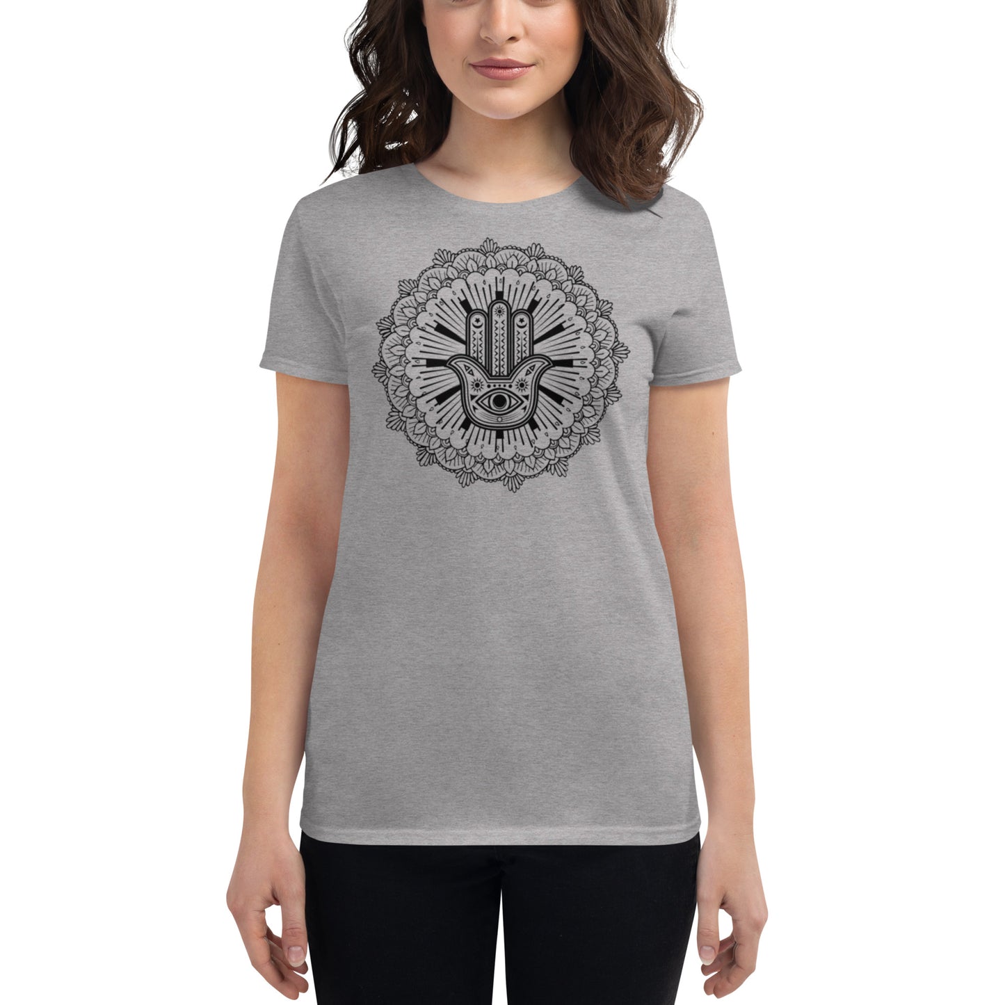 Women's Short Sleeve T-shirt: Hand of Fatima Mandala