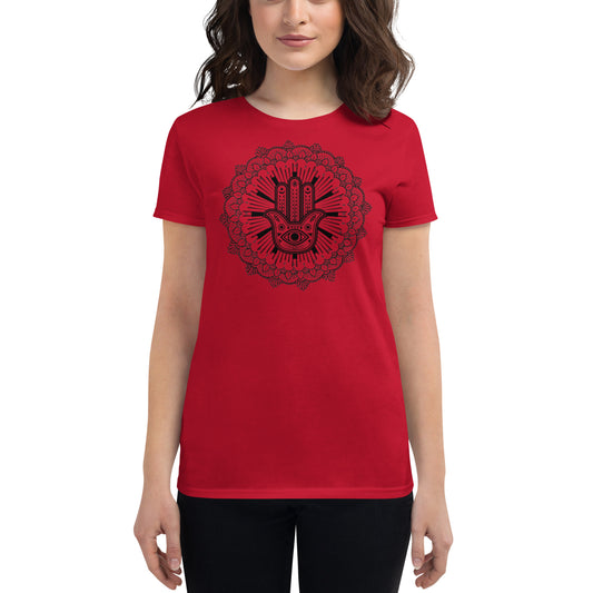 Women's Short Sleeve T-shirt: Hand of Fatima Mandala