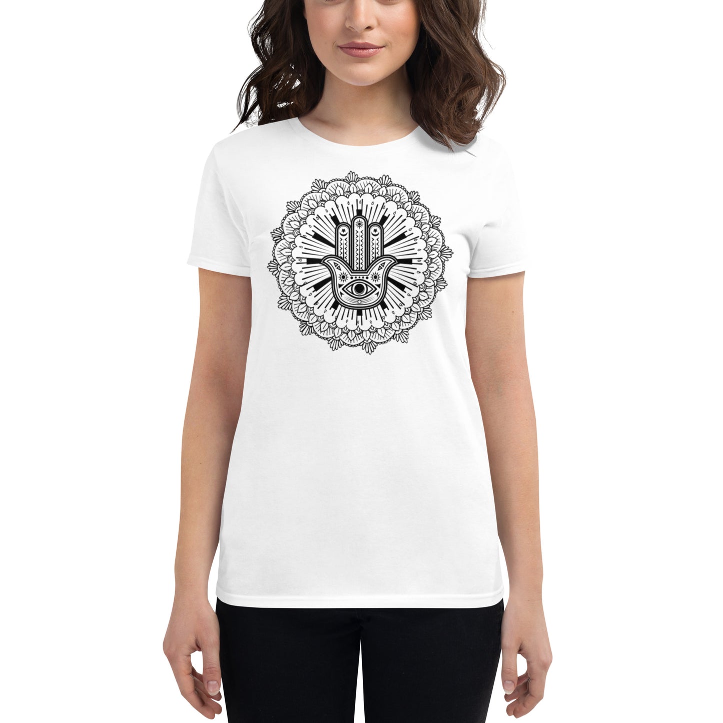 Women's Short Sleeve T-shirt: Hand of Fatima Mandala