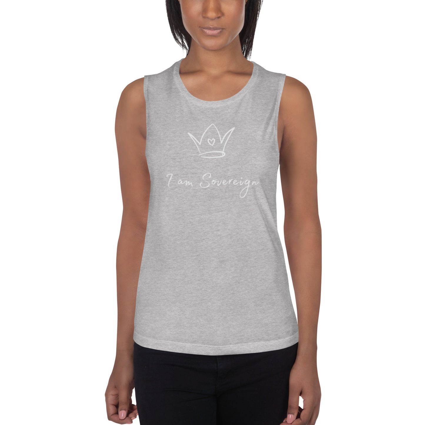 Ladies’ Muscle Tank: I Am Sovereign