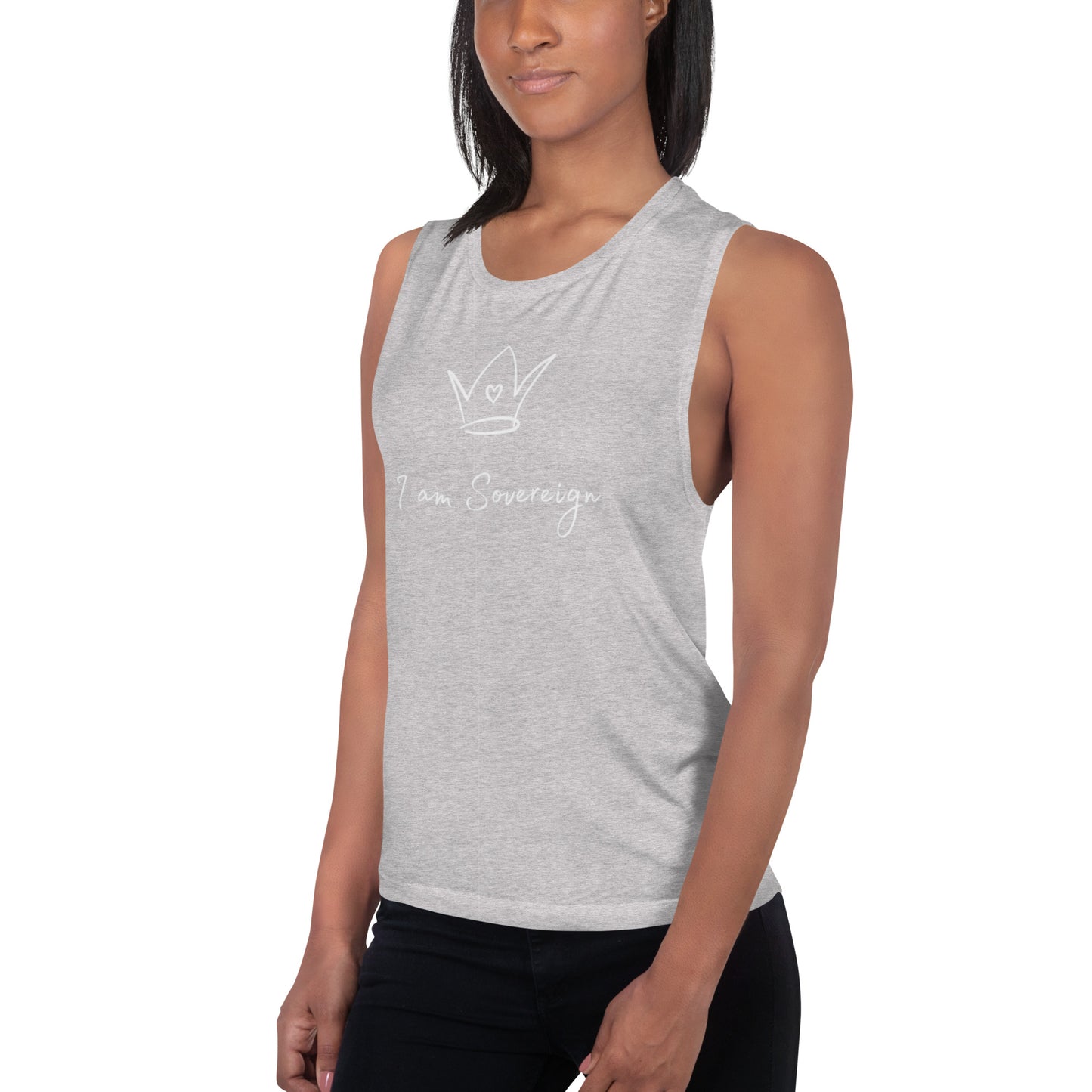 Ladies’ Muscle Tank: I Am Sovereign