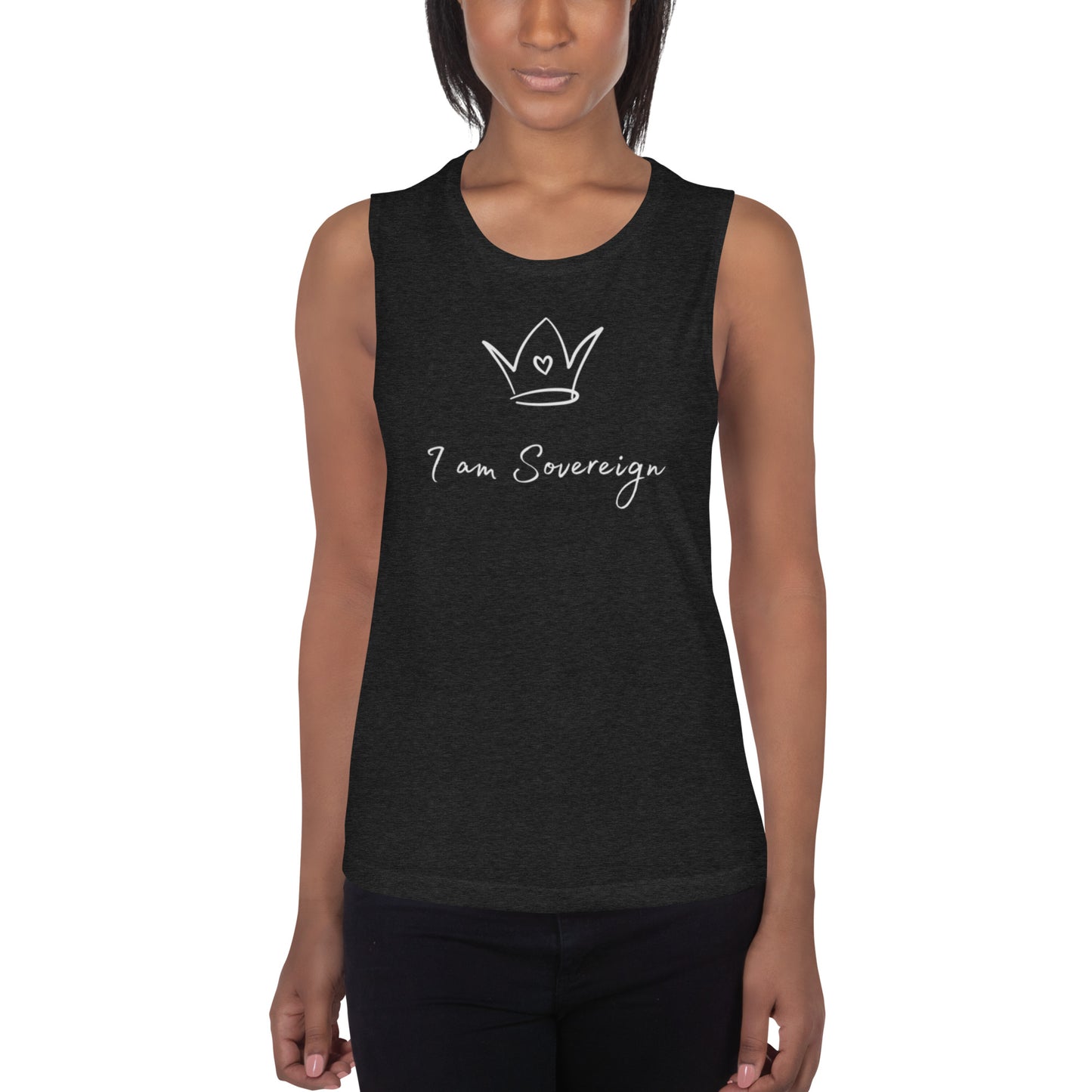 Ladies’ Muscle Tank: I Am Sovereign