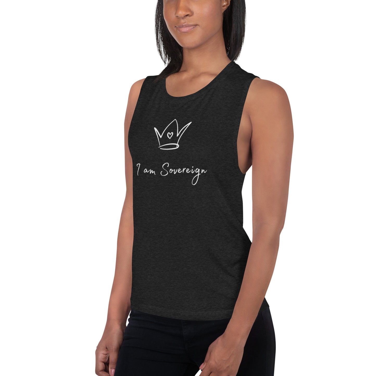 Ladies’ Muscle Tank: I Am Sovereign