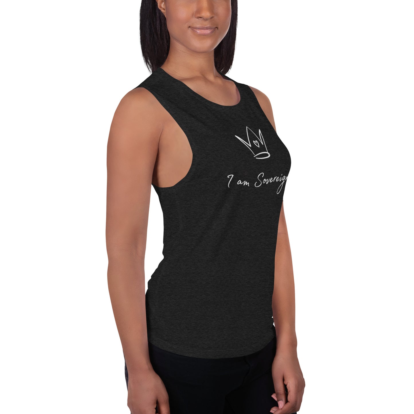 Ladies’ Muscle Tank: I Am Sovereign