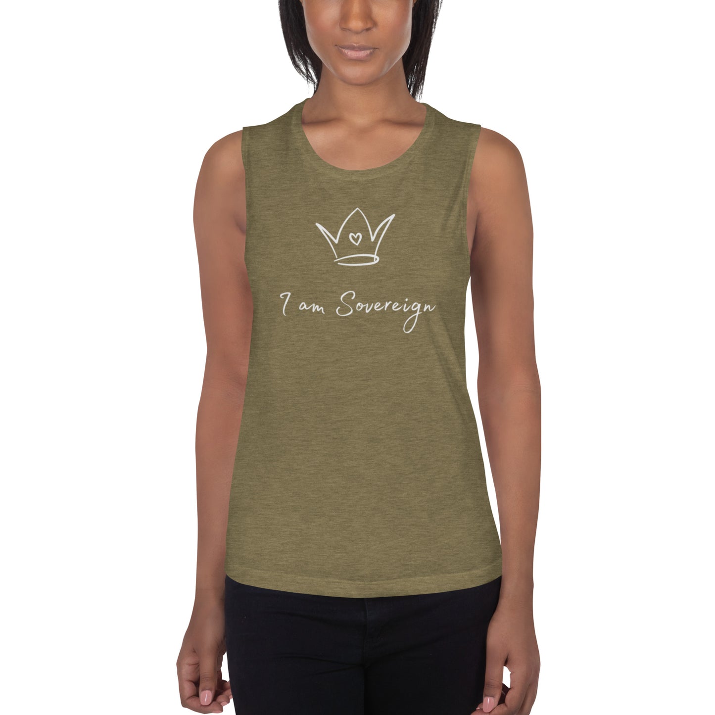 Ladies’ Muscle Tank: I Am Sovereign