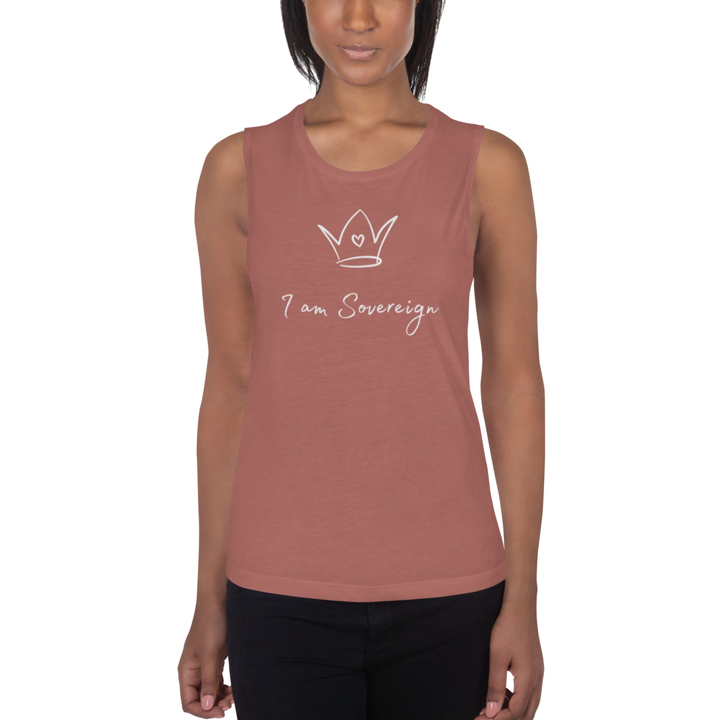 Ladies’ Muscle Tank: I Am Sovereign