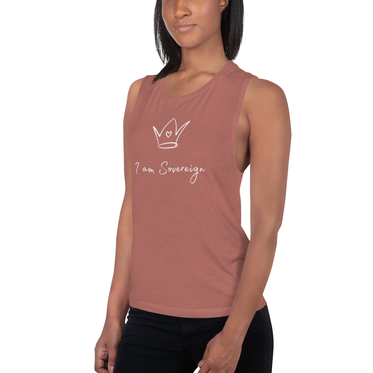 Ladies’ Muscle Tank: I Am Sovereign