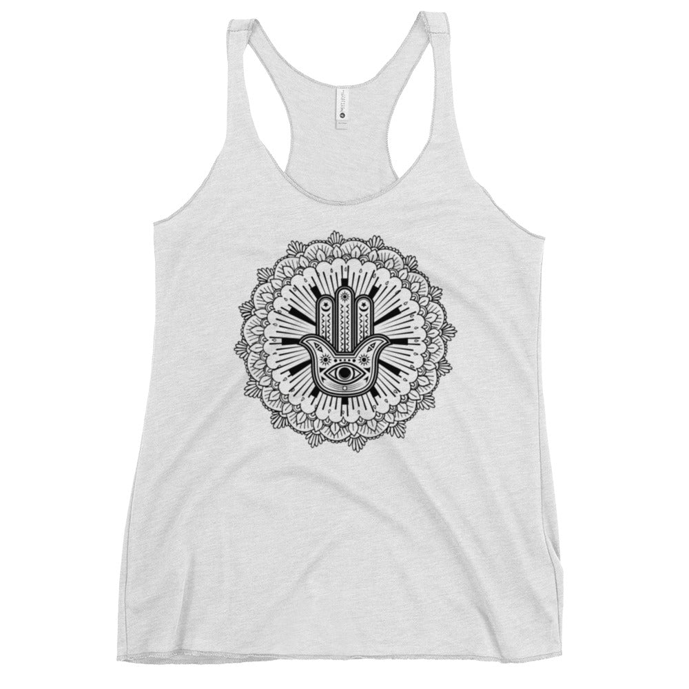 Women's Racerback Tank: Hand of Fatima Mandala