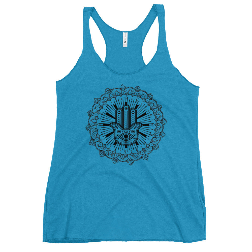 Women's Racerback Tank: Hand of Fatima Mandala